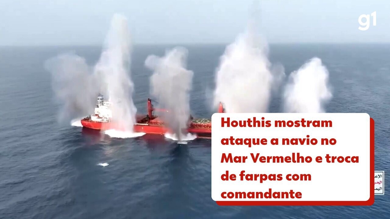 Houthis atacam navios no Mar Vermelho: VÍDEOS mostram resgate após 24h no mar e bate-boca entre comandante e rebeldes